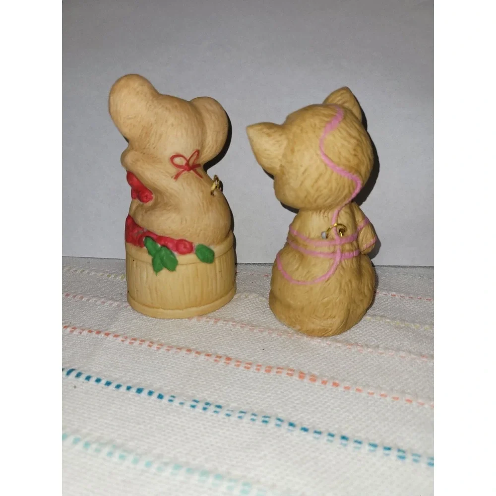 Vintage Jasco Kitty with Pink Ball Yarn and Kuala Bear Bell